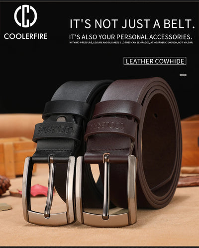 Men Genuine Leather Belt Luxury Cowskin Strap - Smarsty