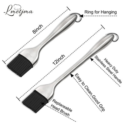 BPA Free Silicone BBQ Brush with Stainless Steel Handle - Smarsty