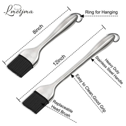 BPA Free Silicone BBQ Brush with Stainless Steel Handle - Smarsty