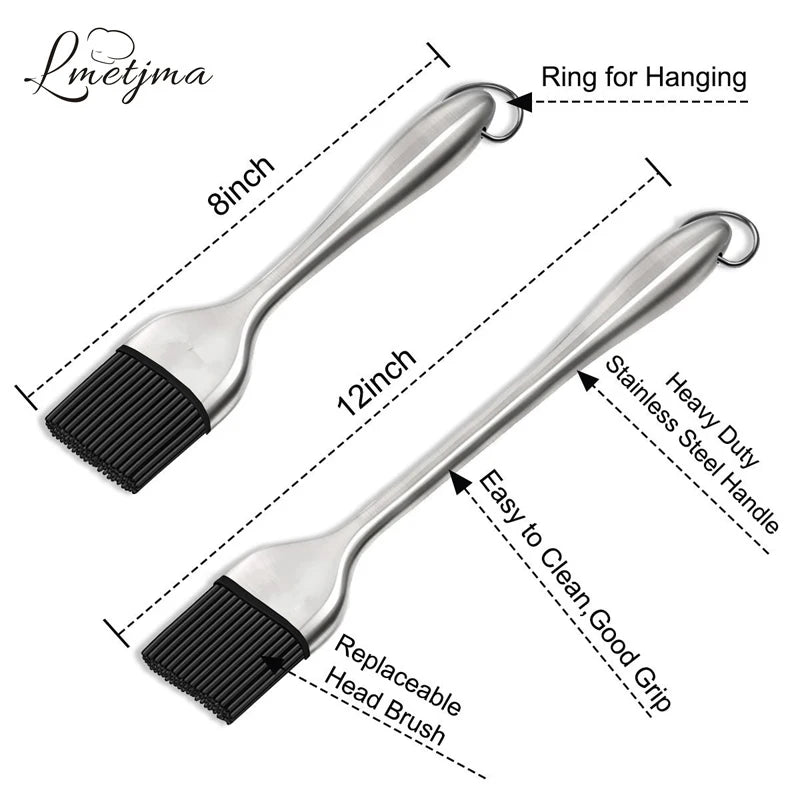 BPA Free Silicone BBQ Brush with Stainless Steel Handle - Smarsty