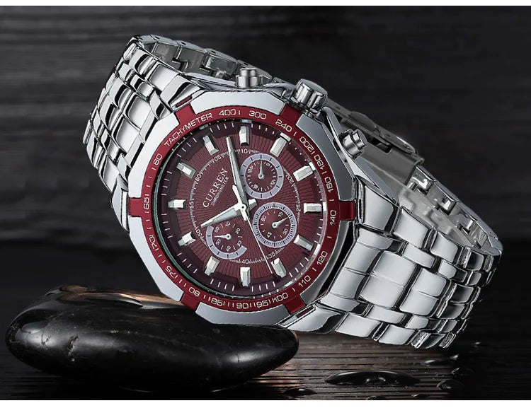 CURREN Men's Luxury Waterproof Stainless Steel Sports Watch - Smarsty