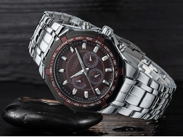 CURREN Men's Luxury Waterproof Stainless Steel Sports Watch - Smarsty