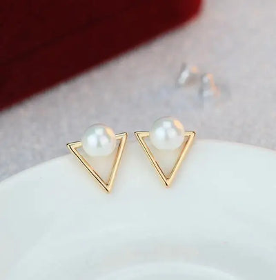 Pearl Drop Earrings With Crystal Accent For Weddings - Smarsty