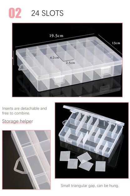 Transparent Jewelry Storage Box with Adjustable Compartments - Smarsty