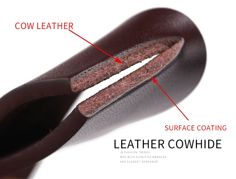 Men Genuine Leather Belt Luxury Cowskin Strap - Smarsty