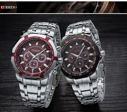 CURREN Men's Luxury Waterproof Stainless Steel Sports Watch - Smarsty