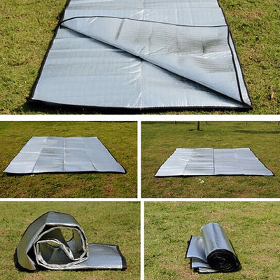 Camping Mat Foam Foil Blanket Aluminum Insulation Foam Foil Mat Sleeping Pad Thermal Outdoor Tent Footprint Reflecting Heat by Smarsty
