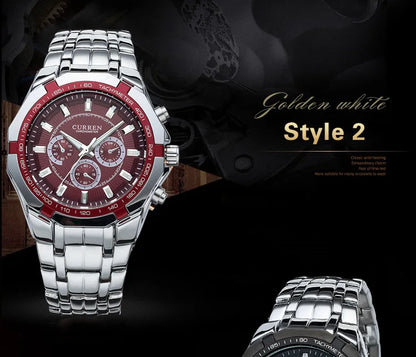 CURREN Men's Luxury Waterproof Stainless Steel Sports Watch - Smarsty