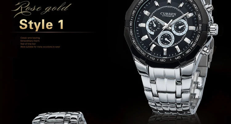 CURREN Men's Luxury Waterproof Stainless Steel Sports Watch - Smarsty