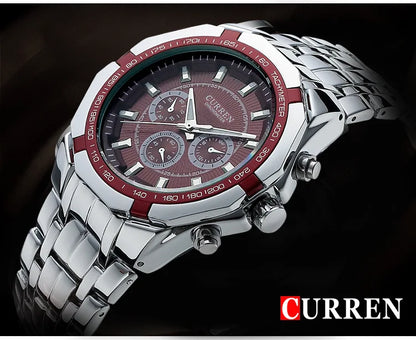 CURREN Men's Luxury Waterproof Stainless Steel Sports Watch - Smarsty