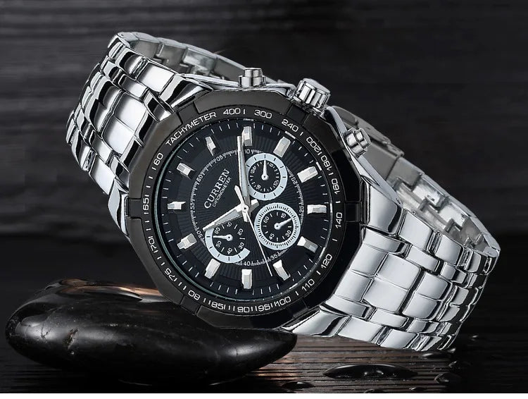 CURREN Men's Luxury Waterproof Stainless Steel Sports Watch - Smarsty