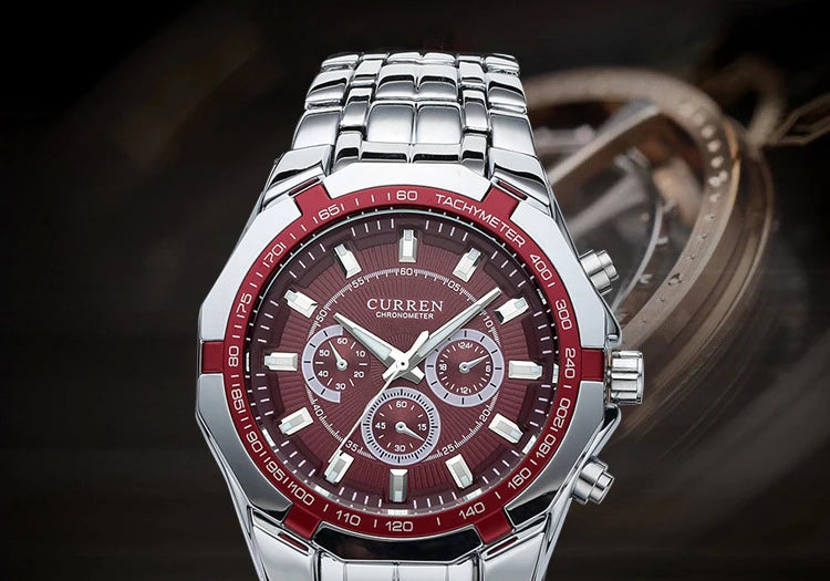 CURREN Men's Luxury Waterproof Stainless Steel Sports Watch - Smarsty
