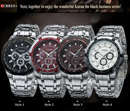 CURREN Men's Luxury Waterproof Stainless Steel Sports Watch - Smarsty