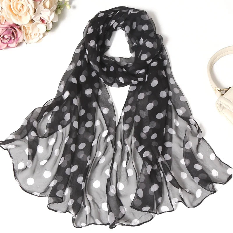 Women Silk Floral Scarf Long Sunscreen Beach Wrap - Smarsty
