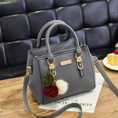 Women Beaded Pendant PU Shoulder Bag With Tassel Charm - Smarsty