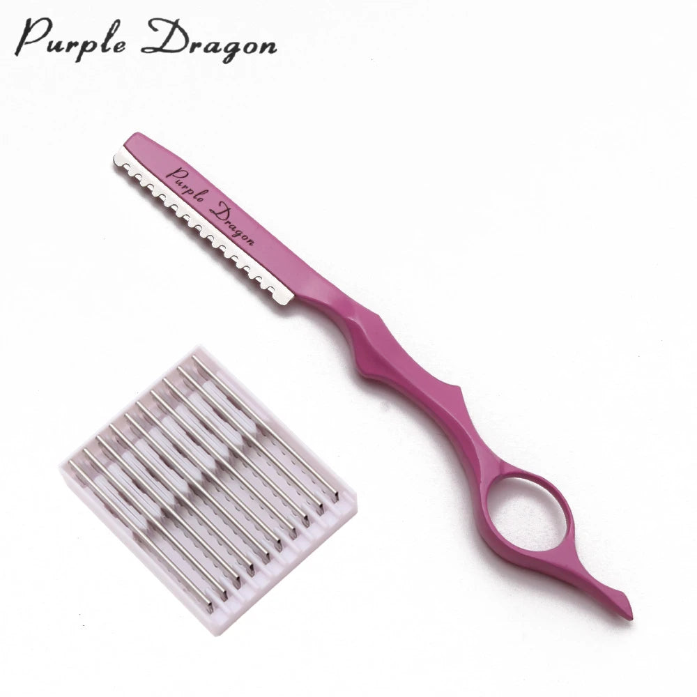 Purple Dragon Professional Barber Razor with 10 Blades - Smarsty