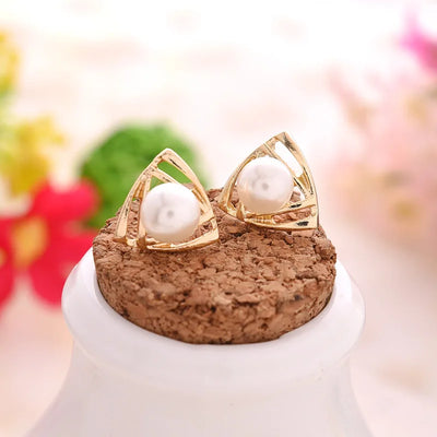 Pearl Drop Earrings With Crystal Accent For Weddings - Smarsty