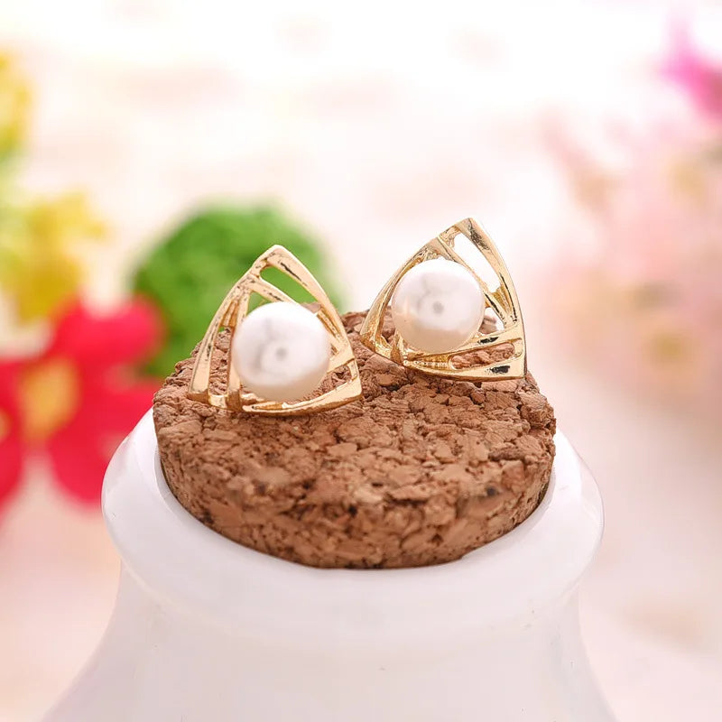 Pearl Drop Earrings With Crystal Accent For Weddings - Smarsty