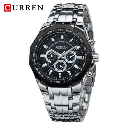 CURREN Men's Luxury Waterproof Stainless Steel Sports Watch - Smarsty