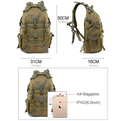 Camping Backpack Men's Bag Travel Bags Tactical Molle Climbing Rucksack Hiking Outdoor Reflective Shoulder Fishing Laptop Bag by Smarsty