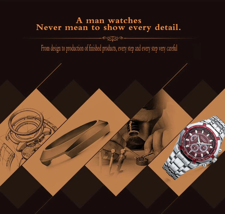 CURREN Men's Luxury Waterproof Stainless Steel Sports Watch - Smarsty