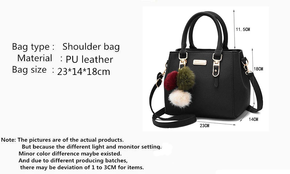 Women Beaded Pendant PU Shoulder Bag With Tassel Charm - Smarsty