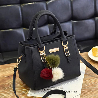Women Beaded Pendant PU Shoulder Bag With Tassel Charm - Smarsty