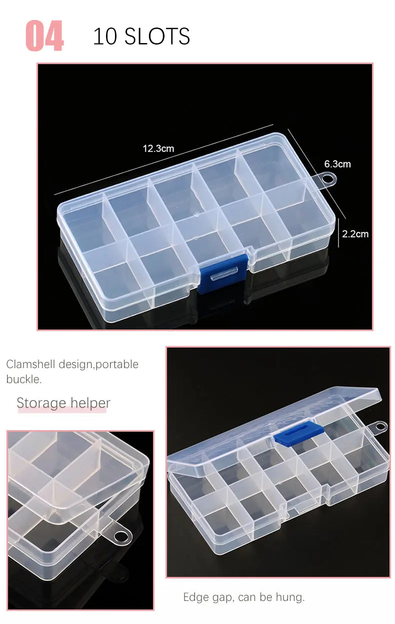 Transparent Jewelry Storage Box with Adjustable Compartments - Smarsty