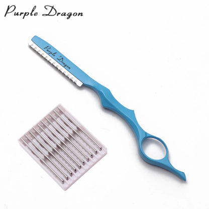 Purple Dragon Professional Barber Razor with 10 Blades - Smarsty