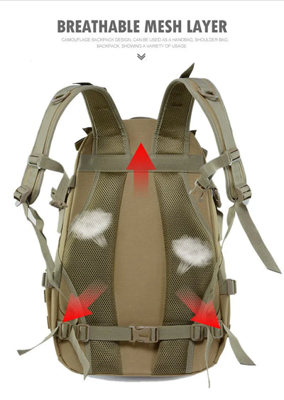 Camping Backpack Men's Bag Travel Bags Tactical Molle Climbing Rucksack Hiking Outdoor Reflective Shoulder Fishing Laptop Bag by Smarsty