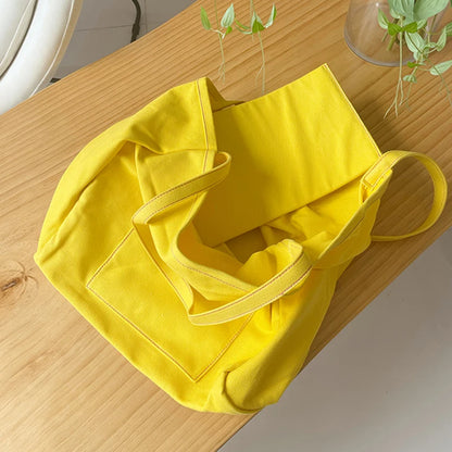 Canvas Reusable Shopping Bag For Women Portable Tote - Smarsty