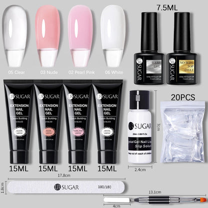 Nude Glitter Gel Nail Polish Kit for Long-Lasting Manicure - Smarsty