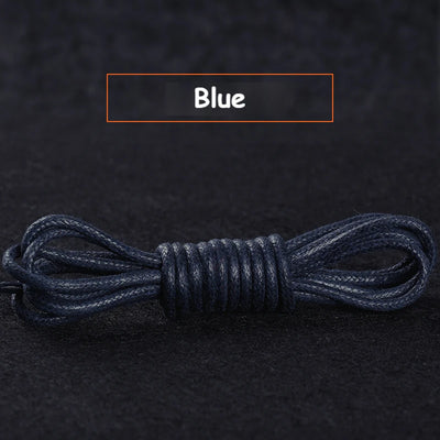 1Pair Cotton Waxed Shoelaces Round Oxford Shoe laces Boots Laces Waterproof Leather Shoelace Length 60/80/100/120/140/180cm - Smarsty