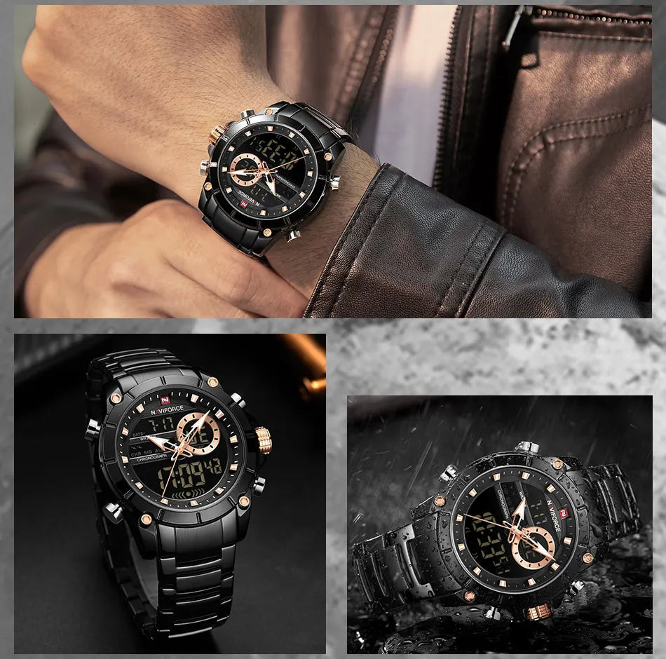 NAVIFORCE Luxury Waterproof Quartz Sport Watch for Men - Smarsty