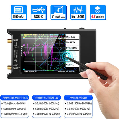 NanoVNA-H4 Vector Network Analyzer with SD Card Slot - Smarsty