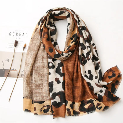 Luxury Leopard Print Scarf for Women Lightweight Shawl - Smarsty