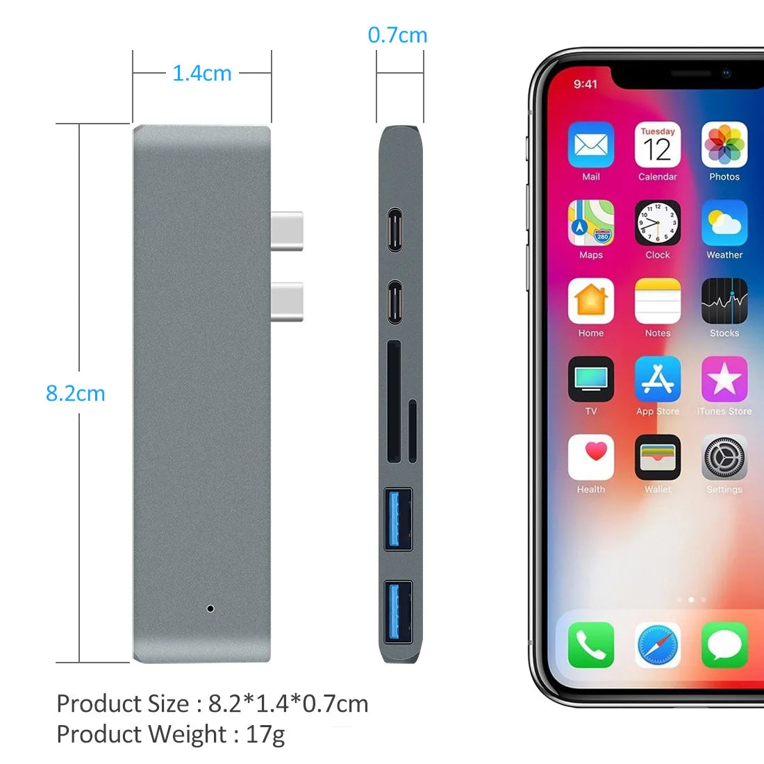 Usb C Hub Hdmi 4K Multiport Adapter Alongside Sd Reader