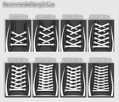 1Pair Classic shoelaces Flat black White Shoe Lace Double Fabric Non-slip Polyester Laces Casual Sport Shoestrings 100/120/140CM - Smarsty