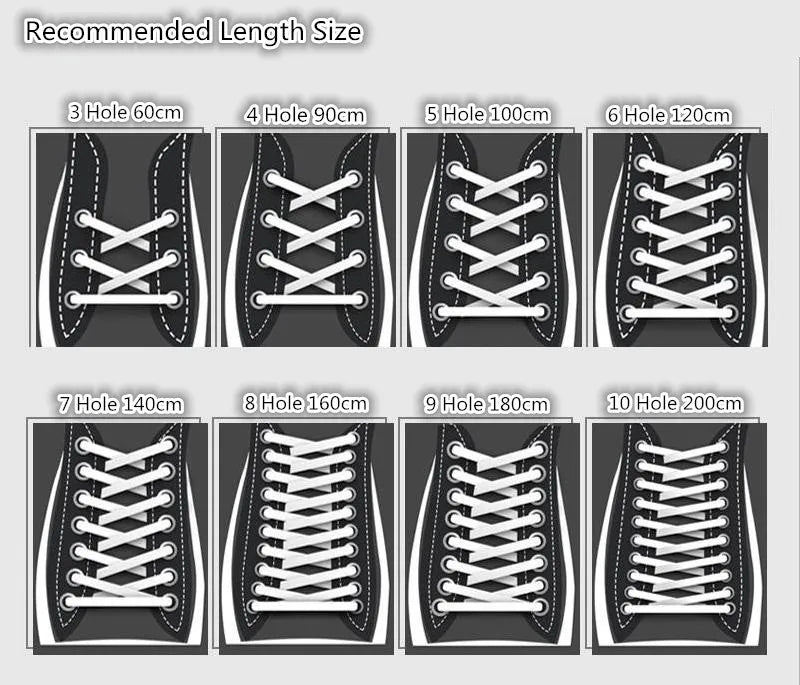 1Pair Classic shoelaces Flat black White Shoe Lace Double Fabric Non-slip Polyester Laces Casual Sport Shoestrings 100/120/140CM - Smarsty