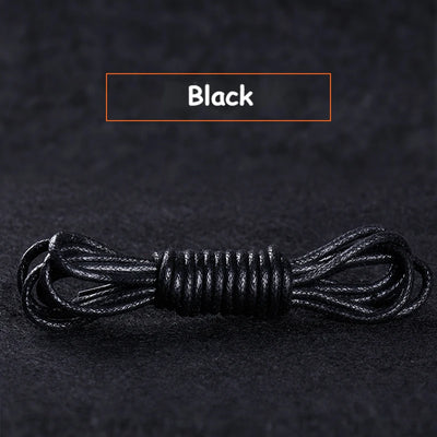 1Pair Cotton Waxed Shoelaces Round Oxford Shoe laces Boots Laces Waterproof Leather Shoelace Length 60/80/100/120/140/180cm - Smarsty
