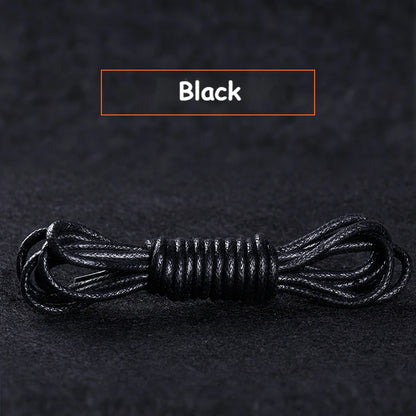 1Pair Cotton Waxed Shoelaces Round Oxford Shoe laces Boots Laces Waterproof Leather Shoelace Length 60/80/100/120/140/180cm - Smarsty