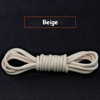 1Pair Cotton Waxed Shoelaces Round Oxford Shoe laces Boots Laces Waterproof Leather Shoelace Length 60/80/100/120/140/180cm - Smarsty
