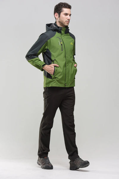 TRVLWEGO Camping Hiking Jacket Men Autumn Outdoor Sports Coats Climbing Trekking Windbreaker Travel Waterproof Jackets Black by Smarsty
