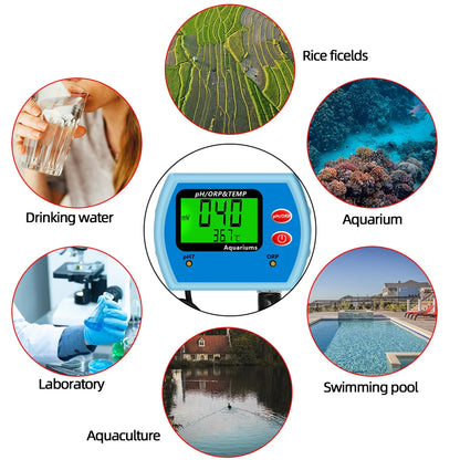 3 in 1 PH Meter Water Quality Tester with Big Screen - Smarsty