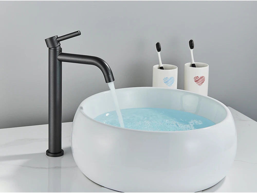 Brushed Gold Bathroom Faucet Hot Cold Water Mixer - Smarsty