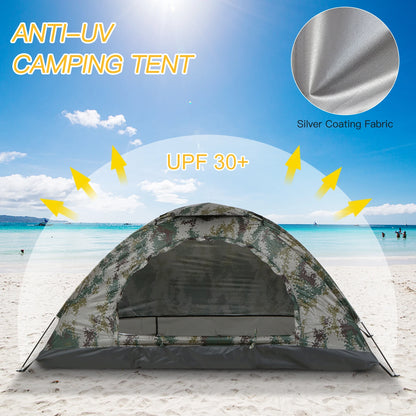 Tomshoo 1/2 Person Ultralight Camping Tent Single Layer Portable Hiking Tent Anti-UV Coating UPF 30+ for Outdoor Beach Fishing by Smarsty