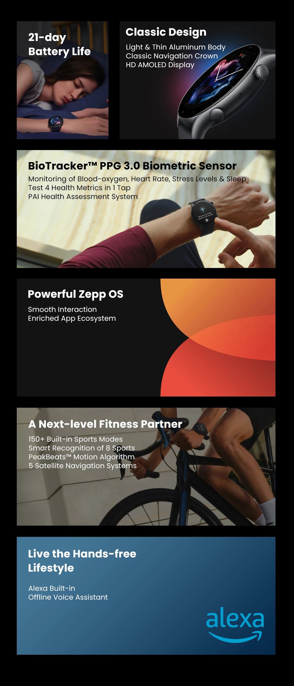 Amazfit GTR 3 Smartwatch with Built-in Alexa and GPS - Smarsty