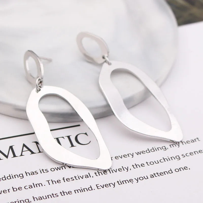 Gold Metal Drop Earrings with Irregular Heart Design for Women - Smarsty