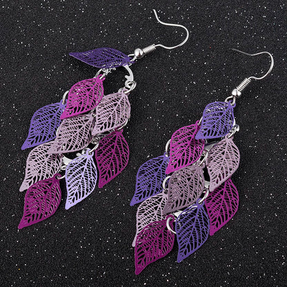 Bohemian Style Nine Leaf Drop Earrings for Women Gifts - Smarsty