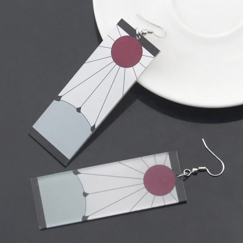 Acrylic Tanjiro Earrings for Women Anime Cosplay Jewelry - Smarsty